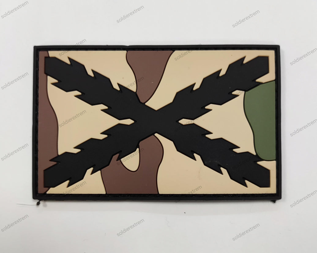 Parche PVC Cruz Borgoña Camuflaje