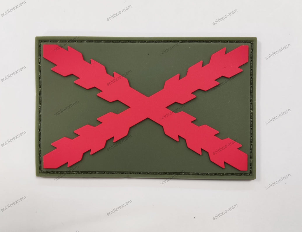 Parche PVC Cruz Borgoña Verde Rojo