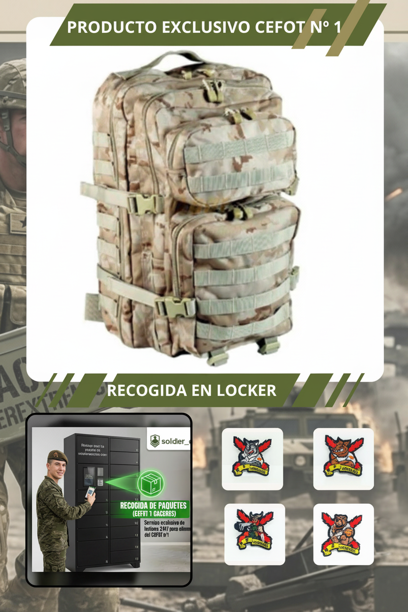 Mochila Táctica Militar Grande Camuflaje Arido Pixelado 36 litros OFERTA  CEFOT 1