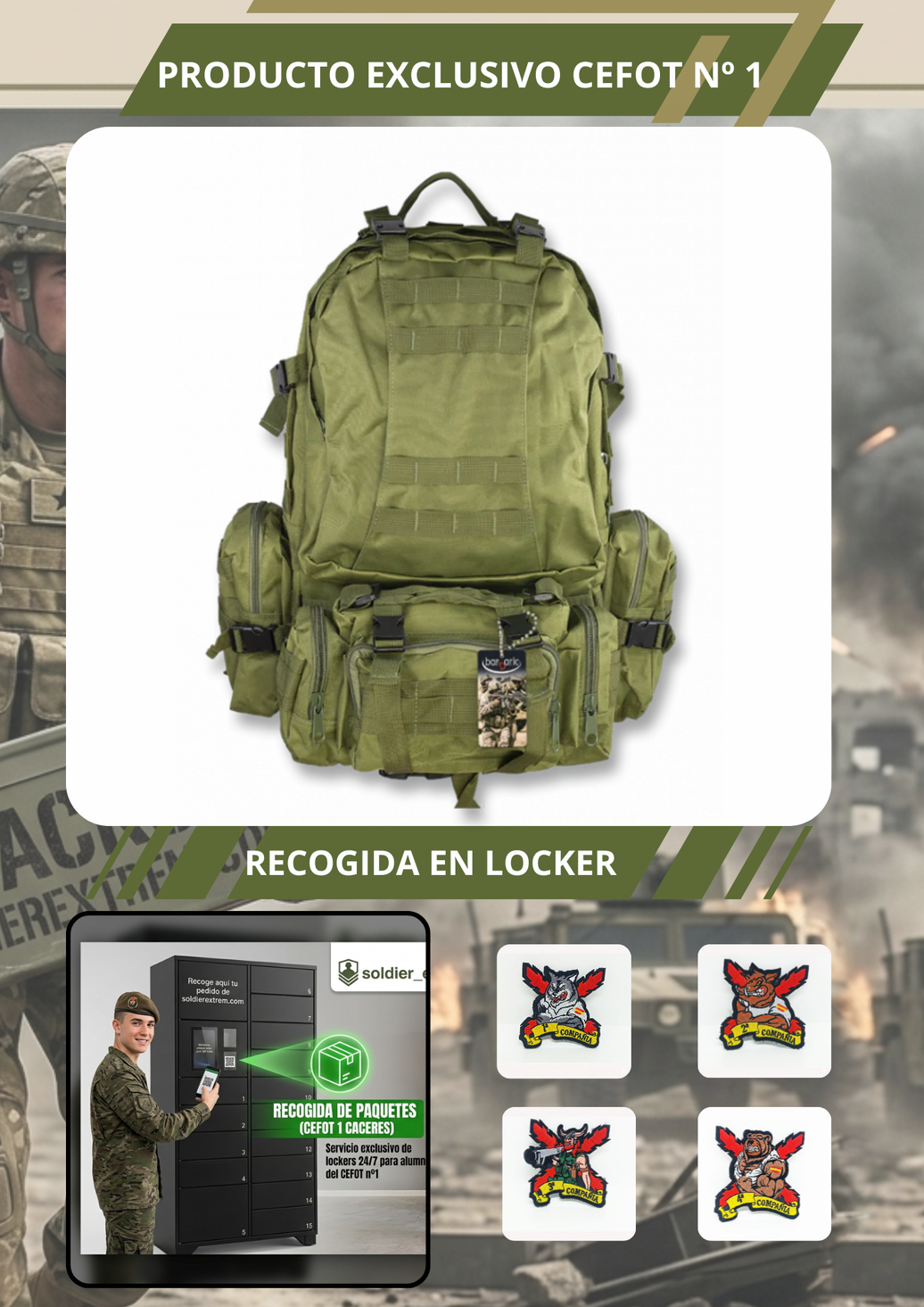 Mochila Barbaric Verde de 50 L Oferata Cefot 1
