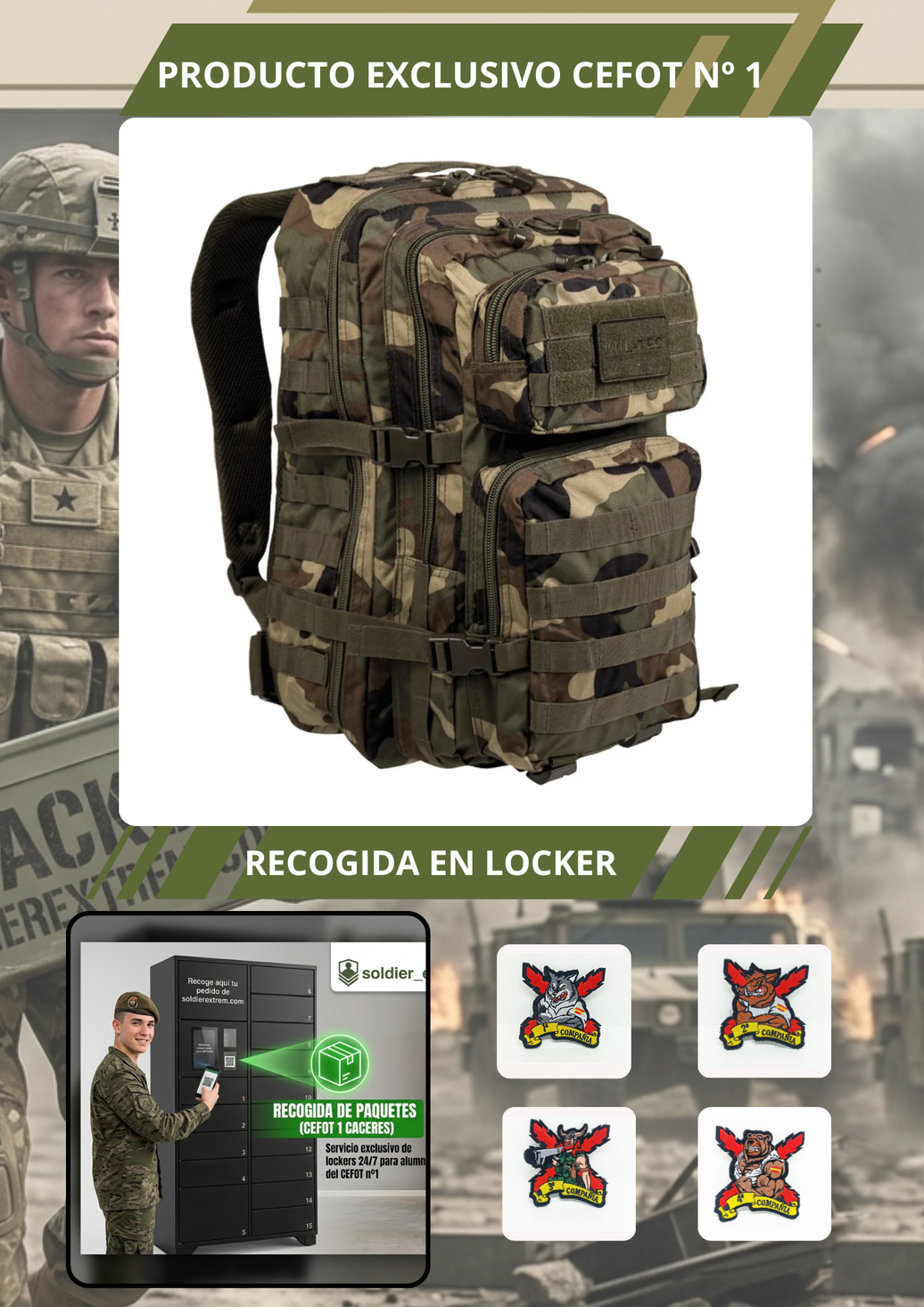 Mochila 36 Litros Táctica Militar Grande Miltec Camuflaje LG Estadounidense OFERTA CEFOT 1