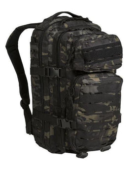 Mochila Táctica Militar Pequeña Miltec Camuflaje Negro Laser